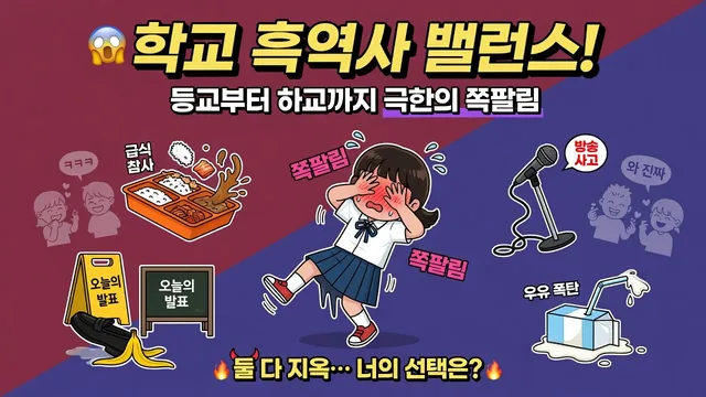 😱 학교 흑역사 밸런스! 등교부터 하교까...