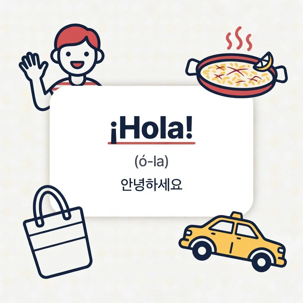 생활 스페인어 회화 퀴즈 (객관식·해설 포함)