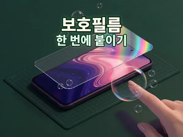 액정 보호필름 한 번에 붙이기 - 기포 0 도전! 원탭 타이밍 게임 📱